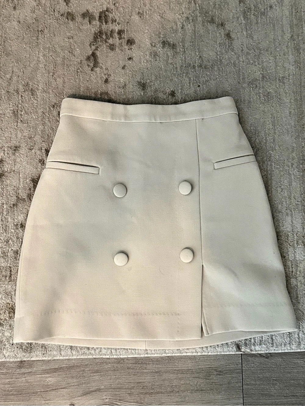 H&M Double Breasted Mini Skirt White EU 34 Like New